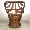 SET GIARDINO 2 POLTRONE TAVOLO RATTAN VIMINI BAMBU ITALIAN DESIGN MIDCENTURY '50