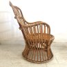 SET GIARDINO 2 POLTRONE TAVOLO RATTAN VIMINI BAMBU ITALIAN DESIGN MIDCENTURY '50