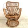 SET GIARDINO 2 POLTRONE TAVOLO RATTAN VIMINI BAMBU ITALIAN DESIGN MIDCENTURY '50