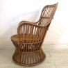 SET GIARDINO 2 POLTRONE TAVOLO RATTAN VIMINI BAMBU ITALIAN DESIGN MIDCENTURY '50