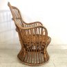 SET GIARDINO 2 POLTRONE TAVOLO RATTAN VIMINI BAMBU ITALIAN DESIGN MIDCENTURY '50