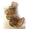 SET GIARDINO 2 POLTRONE TAVOLO RATTAN VIMINI BAMBU ITALIAN DESIGN MIDCENTURY '50
