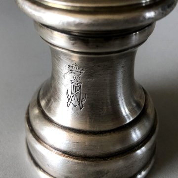 MACINA PEPE GRINDER ARGENTATO INCISIONE ANCORA F.lli Broggi Milano ART DECO '30