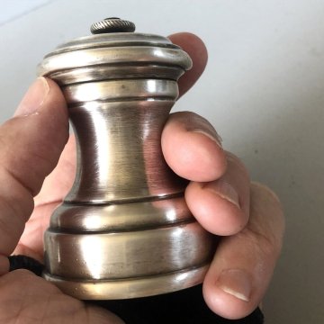 MACINA PEPE GRINDER ARGENTATO INCISIONE ANCORA F.lli Broggi Milano ART DECO '30