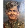 QUADRO RITRATTO DIPINTO OLIO TAVOLA Zanale Giacomi ? SOLDATO MILITARE GRADI 1947
