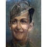 QUADRO RITRATTO DIPINTO OLIO TAVOLA Zanale Giacomi ? SOLDATO MILITARE GRADI 1947