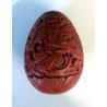 PORTAFORTUNA UOVO CINESE LACCA di CINABRO vecchio Chinese lucky egg
