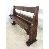 ANTICA PANCA con SCHIENALE DECORO INTAGLIATO LEGNO ABETE 135x30x85 cm EPOCA '800