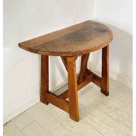 ANTICA CONSOLE FRATINA MEZZALUNA 1800 LEGNO NOCE CONSOLLE ENTRATA SALOTTO EPOCA