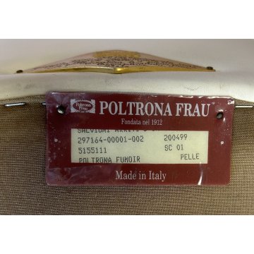 COPPIA POLTRONA RENZO FRAU FUMOIR CAPITONNE ANNI 60 LEGNO PELLE OTTONE