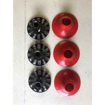 LAMPADA da PARETE Teti 3 LUCI DESIGN Vico Magistretti ABS ROSSO per ARTEMIDE 70s