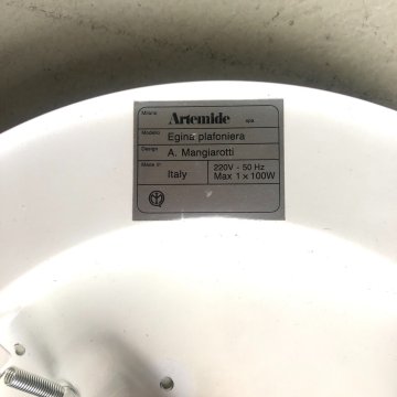 LAMPADA PLAFONIERA Mod. Egina ø 38 DESIGN A. Mangiarotti PER ARTEMIDE VETRO 1979