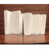 SET 2 VASO VETRO  Savoy Vase DESIGN Alvar Aalto Aino OPAL WHITE 16 cm/h  20 cm/h