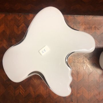 SET 2 VASO VETRO  Savoy Vase DESIGN Alvar Aalto Aino OPAL WHITE 16 cm/h  20 cm/h