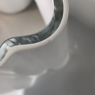 SET 2 VASO VETRO  Savoy Vase DESIGN Alvar Aalto Aino OPAL WHITE 16 cm/h  20 cm/h