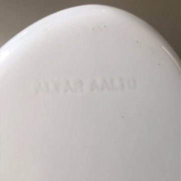 SET 2 VASO VETRO  Savoy Vase DESIGN Alvar Aalto Aino OPAL WHITE 16 cm/h  20 cm/h