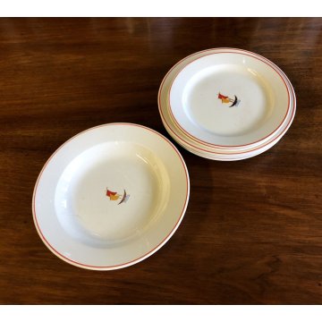 ANTICHI PIATTI CERAMICA Richard Ginori 10-4-37 DECORO Gio Ponti BARCA VELA '30