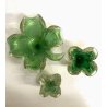 SET 3 VASO VETRO MURANO SOFFIATO BLOWN GLASS VERDE ORO BAROVIER & TOSO '40