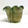 SET 3 VASO VETRO MURANO SOFFIATO BLOWN GLASS VERDE ORO BAROVIER & TOSO '40