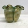 SET 3 VASO VETRO MURANO SOFFIATO BLOWN GLASS VERDE ORO BAROVIER & TOSO '40