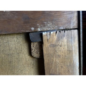 ANTICO GRANDE QUADRO DIPINTO OLIO PAESAGGIO MARINA Giappone ALLEVAMENTO OSTRICHE