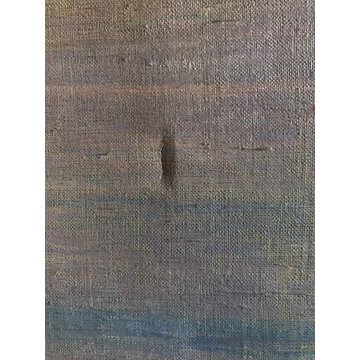 ANTICO GRANDE QUADRO DIPINTO OLIO PAESAGGIO MARINA Giappone ALLEVAMENTO OSTRICHE