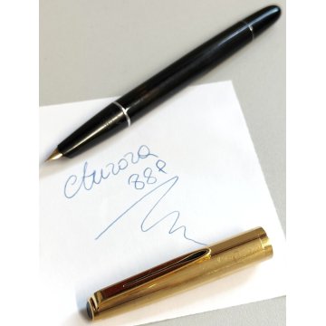 ANTICA PENNA STILOGRAFICA Aurora 88P NERO TAPPO ORO STILO OLD GOLD FOUNTAIN PEN