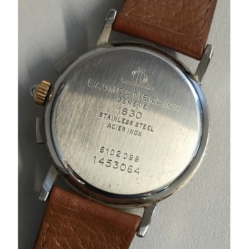Baume & Mercier 1830 Acciaio Oro OROLOGIO POLSO Chrono Fasi Lunari WRIST WATCH