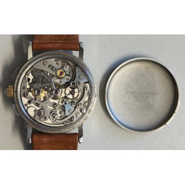 Baume & Mercier 1830 Acciaio Oro OROLOGIO POLSO Chrono Fasi Lunari WRIST WATCH