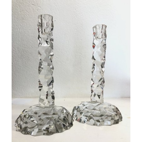 COPPIA CANDELIERE VETRO MURANO GLASS  Archimede Seguso CANDLE HOLDER FIRMA '80