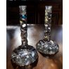 COPPIA CANDELIERE VETRO MURANO GLASS  Archimede Seguso CANDLE HOLDER FIRMA '80