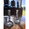COPPIA CANDELIERE VETRO MURANO GLASS  Archimede Seguso CANDLE HOLDER FIRMA '80