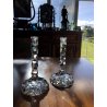 COPPIA CANDELIERE VETRO MURANO GLASS  Archimede Seguso CANDLE HOLDER FIRMA '80