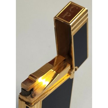ACCENDINO TASCA St Dupont LACCA CINESE BLU Gatsby VINTAGE GOLDEN LIGHTER BRIQUET