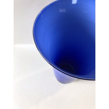 VASO DESIGN Venini VETRO MURANO SERIE ANNI '30 OPALINO BLU COBALTO/INDACO '95