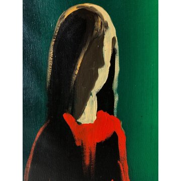 GRANDE QUADRO OLIO Eliano Fantuzzi NOTTURNO BARCHE RITRATTO FIGURA FEMMINILE '73