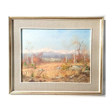 QUADRO ARTINO GIROLDI PAESAGGIO BOSCO MONTAGNE INVORIO LAGO MAGGIORE DIPINTO