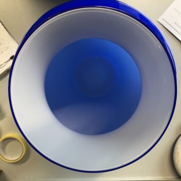 GRANDE VASO VETRO MURANO DESIGN Salviati "Opalini" BLU COBALTO ART GLASS 43 cm/h