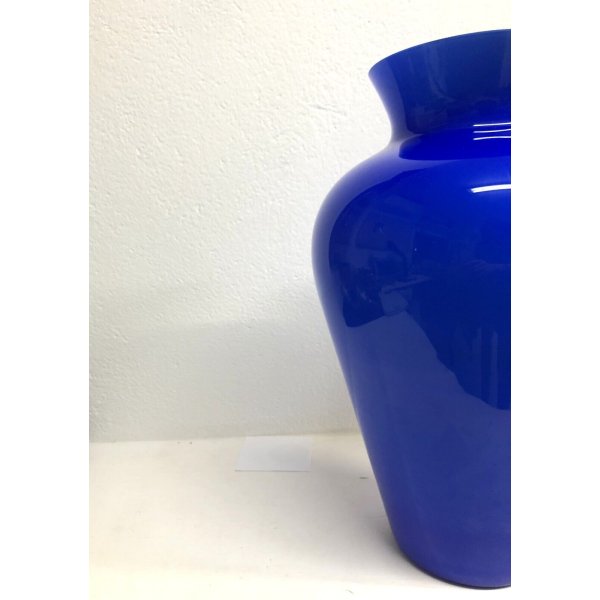 vaso grande satinato greca blu diametro 40 cm