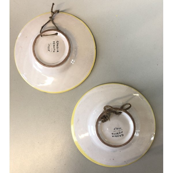 Set caffè ceramica maiolica ricco Deruta giallo 4 pz