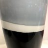 GRANDE VASO VINTAGE VETRO MURANO INCAMICIATO NERO GRIGIO BIANCO 36,5 cm/h  '900