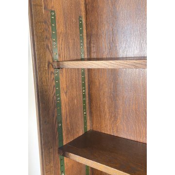 LIBRERIA DISPENSA VETRINA INGLESE PRIMI 1900 LEGNO ROVERE CREDENZA UK EPOCA OLD