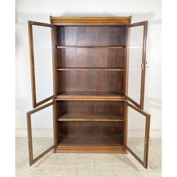 LIBRERIA DISPENSA VETRINA INGLESE PRIMI 1900 LEGNO ROVERE CREDENZA UK EPOCA OLD