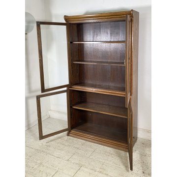 LIBRERIA DISPENSA VETRINA INGLESE PRIMI 1900 LEGNO ROVERE CREDENZA UK EPOCA OLD