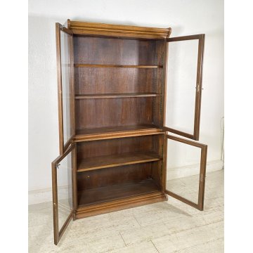 LIBRERIA DISPENSA VETRINA INGLESE PRIMI 1900 LEGNO ROVERE CREDENZA UK EPOCA OLD