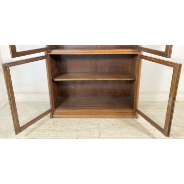 LIBRERIA DISPENSA VETRINA INGLESE PRIMI 1900 LEGNO ROVERE CREDENZA UK EPOCA OLD