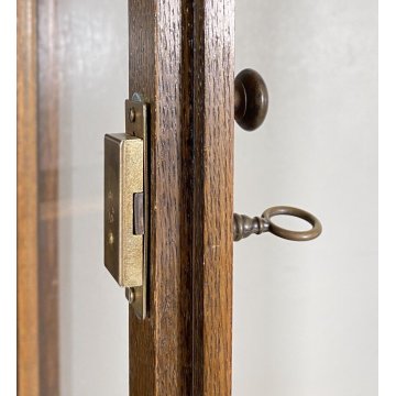 LIBRERIA DISPENSA VETRINA INGLESE PRIMI 1900 LEGNO ROVERE CREDENZA UK EPOCA OLD