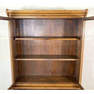 LIBRERIA DISPENSA VETRINA INGLESE PRIMI 1900 LEGNO ROVERE CREDENZA UK EPOCA OLD