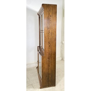 LIBRERIA DISPENSA VETRINA INGLESE PRIMI 1900 LEGNO ROVERE CREDENZA UK EPOCA OLD
