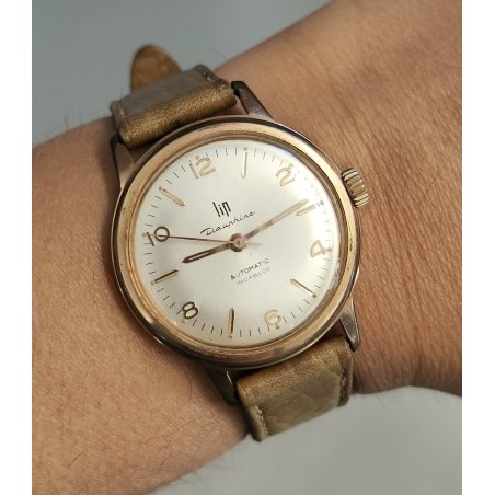 ANTICO OROLOGIO POLSO Lip Dauphine INCABLOC 1960 Plaque or AUTOMATIC WRIST WATCH